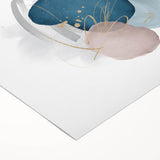 Contemporary Minimalist Wall Art – Navy Blue and Soft Gold Abstract