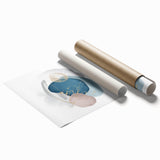 Contemporary Minimalist Wall Art – Navy Blue and Soft Gold Abstract