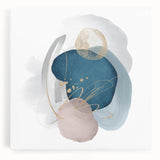 Contemporary Minimalist Wall Art – Navy Blue and Soft Gold Abstract