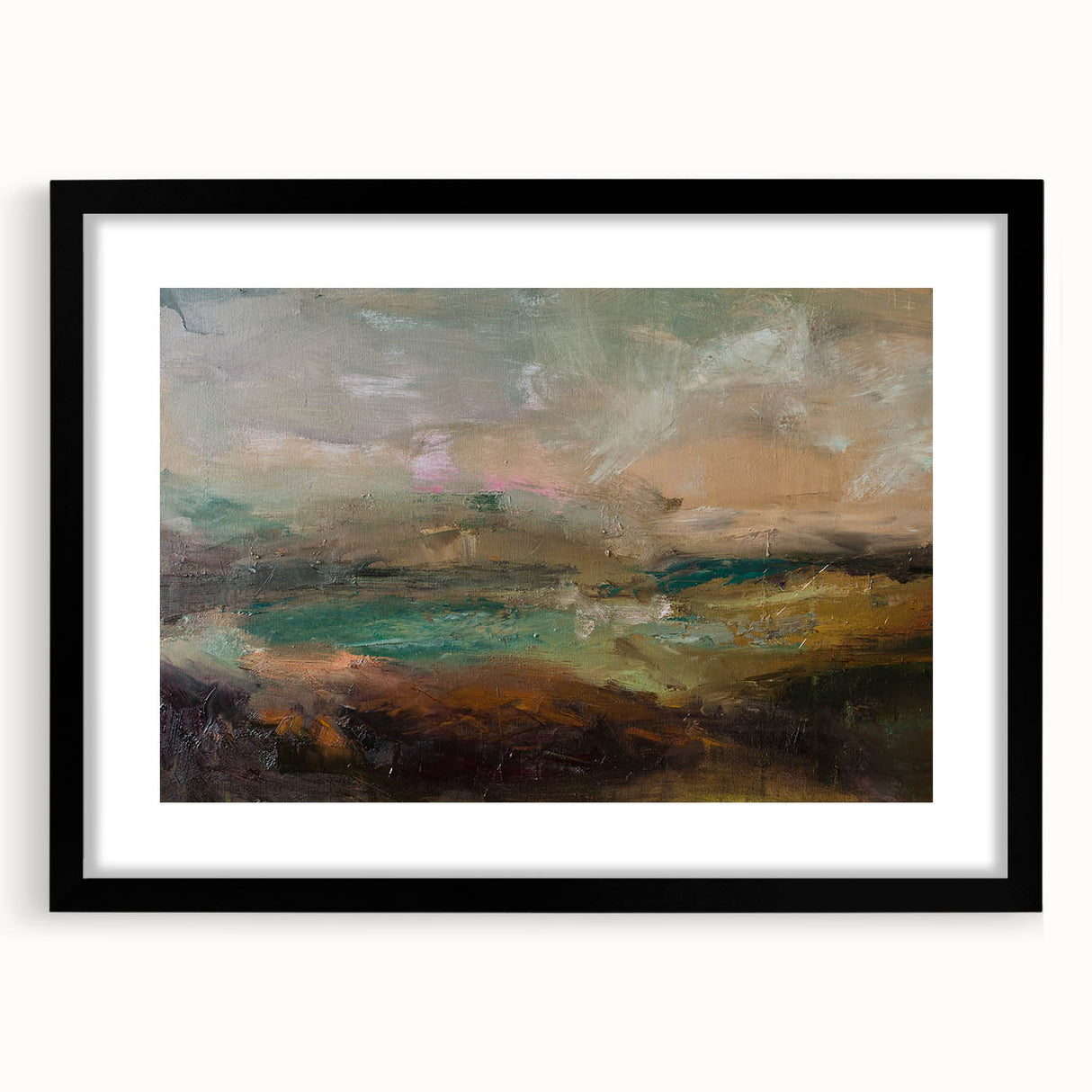 Abstract Minimalist Landscape Paintings – Earthy Textured Nature Art