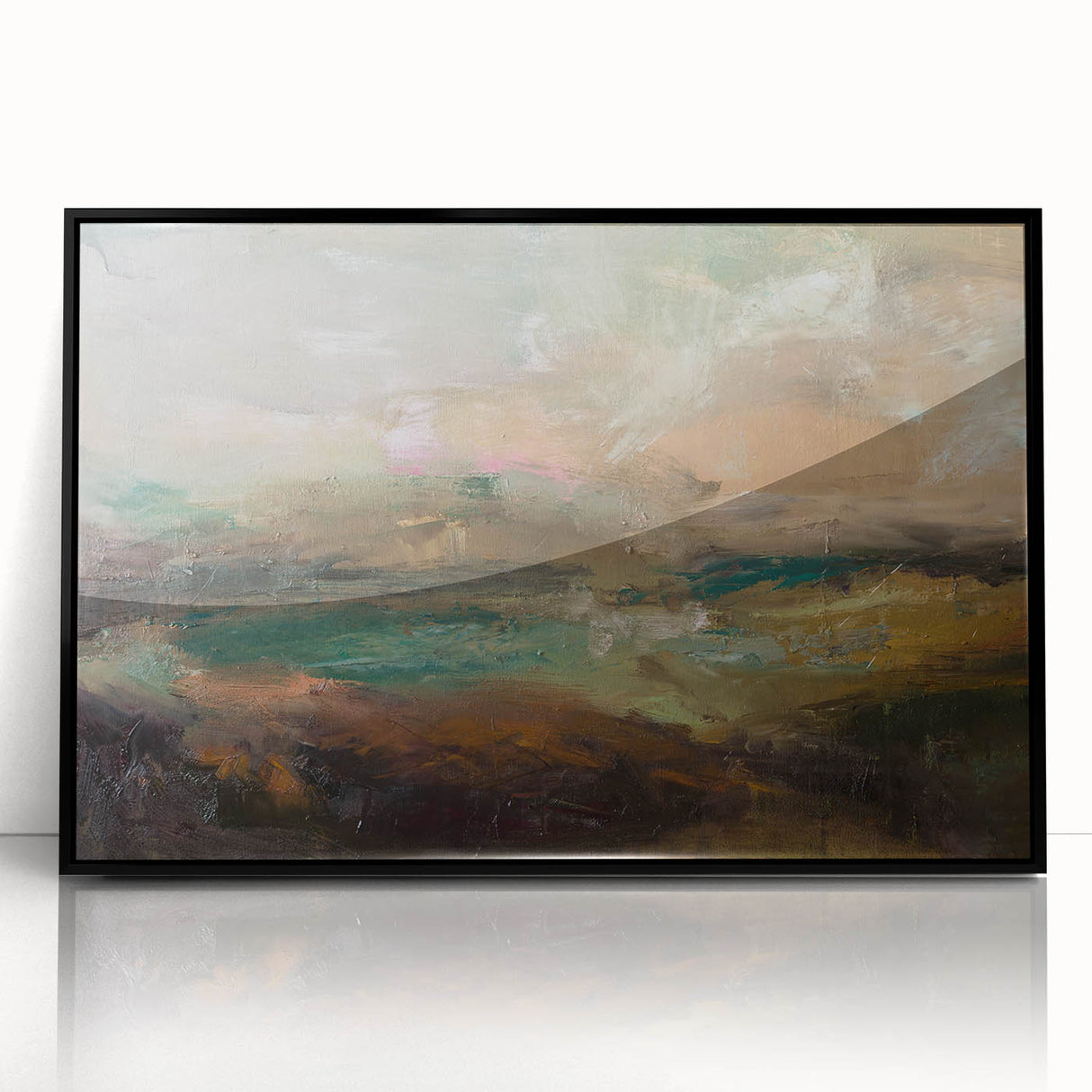 Abstract Minimalist Landscape Paintings – Earthy Textured Nature Art