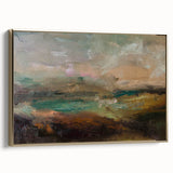 Abstract Minimalist Landscape Paintings – Earthy Textured Nature Art