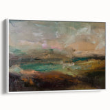Abstract Minimalist Landscape Paintings – Earthy Textured Nature Art