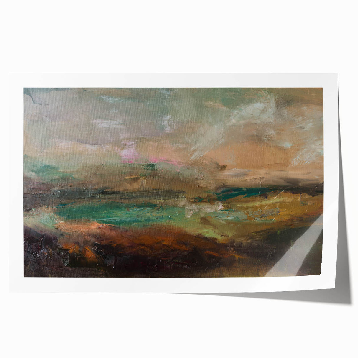 Abstract Minimalist Landscape Paintings – Earthy Textured Nature Art