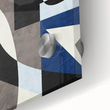 Geometric Abstract Paintings – Contemporary Blue & Gray Art