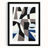 Geometric Abstract Paintings – Contemporary Blue & Gray Art