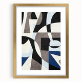 Geometric Abstract Paintings – Contemporary Blue & Gray Art