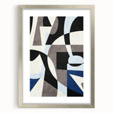 Geometric Abstract Paintings – Contemporary Blue & Gray Art