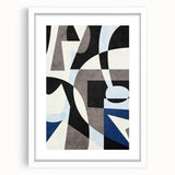 Geometric Abstract Paintings – Contemporary Blue & Gray Art