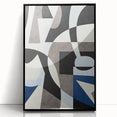 Geometric Abstract Paintings – Contemporary Blue & Gray Art