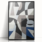 Geometric Abstract Paintings – Contemporary Blue & Gray Art