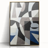 Geometric Abstract Paintings – Contemporary Blue & Gray Art
