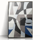 Geometric Abstract Paintings – Contemporary Blue & Gray Art