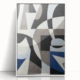 Geometric Abstract Paintings – Contemporary Blue & Gray Art