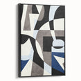 Geometric Abstract Paintings – Contemporary Blue & Gray Art