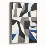 Geometric Abstract Paintings – Contemporary Blue & Gray Art