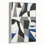 Geometric Abstract Paintings – Contemporary Blue & Gray Art