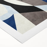 Geometric Abstract Paintings – Contemporary Blue & Gray Art