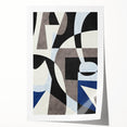 Geometric Abstract Paintings – Contemporary Blue & Gray Art