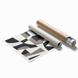 Geometric Abstract Paintings – Contemporary Blue & Gray Art