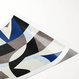 Geometric Abstract Paintings – Contemporary Blue & Gray Art