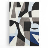 Geometric Abstract Paintings – Contemporary Blue & Gray Art