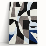 Geometric Abstract Paintings – Contemporary Blue & Gray Art