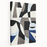 Geometric Abstract Paintings – Contemporary Blue & Gray Art