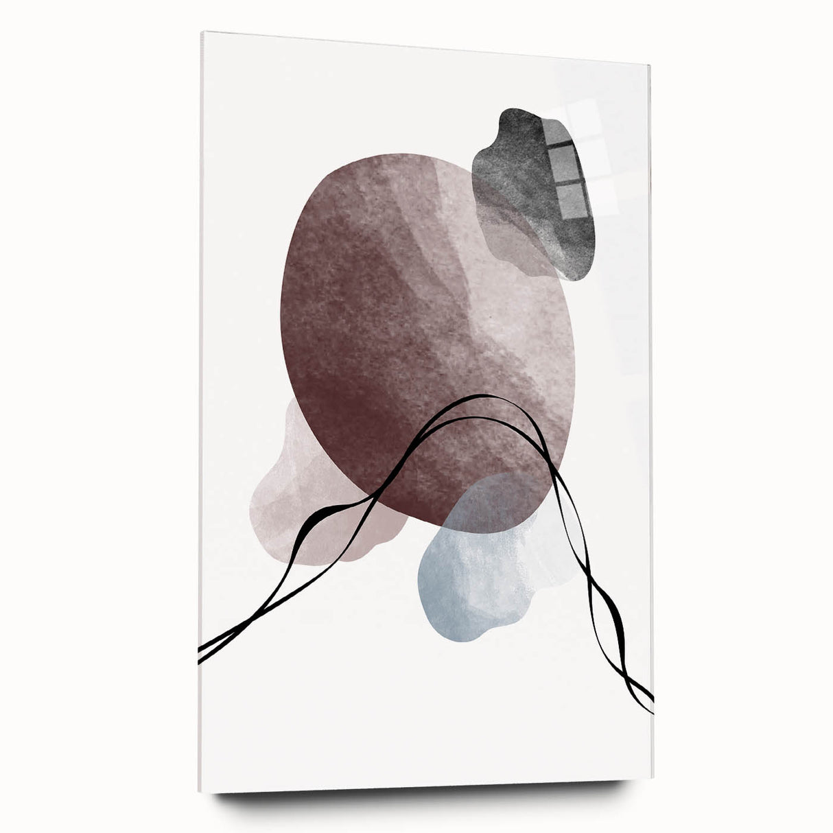 Framed Abstract Art for Sale - Soft Modern Shapes in Earth Tones
