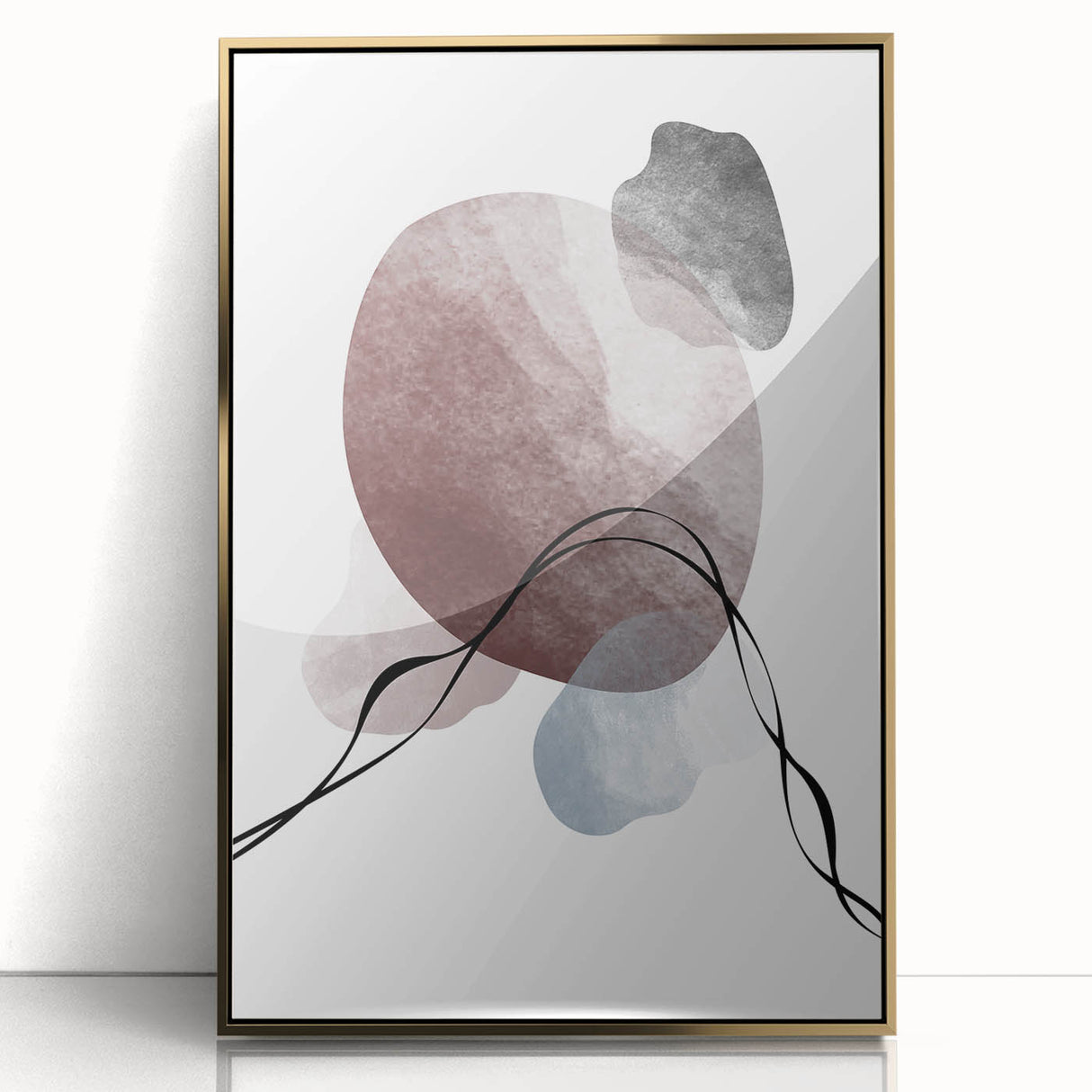 Framed Abstract Art for Sale - Soft Modern Shapes in Earth Tones