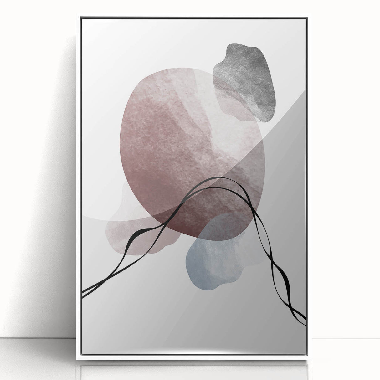 Framed Abstract Art for Sale - Soft Modern Shapes in Earth Tones
