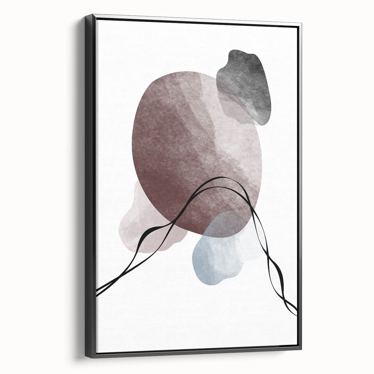 Framed Abstract Art for Sale - Soft Modern Shapes in Earth Tones
