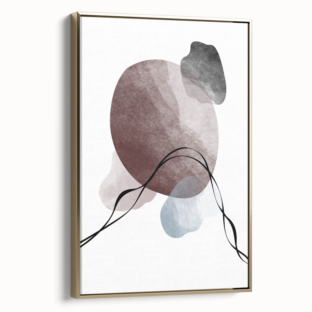 Framed Abstract Art for Sale - Soft Modern Shapes in Earth Tones