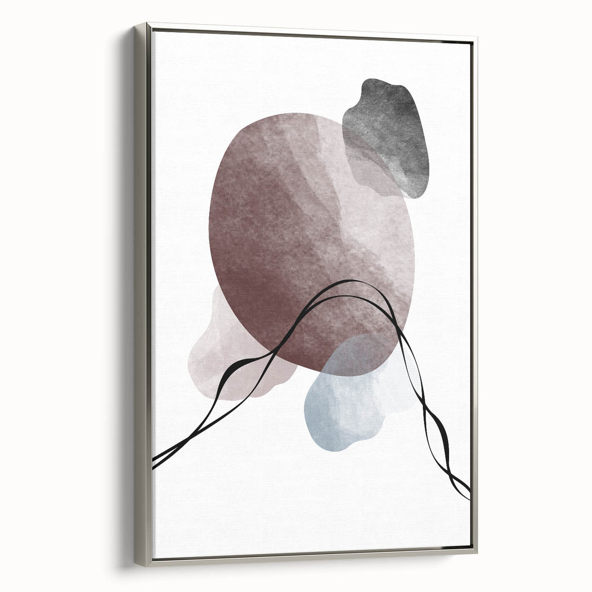 Framed Abstract Art for Sale - Soft Modern Shapes in Earth Tones