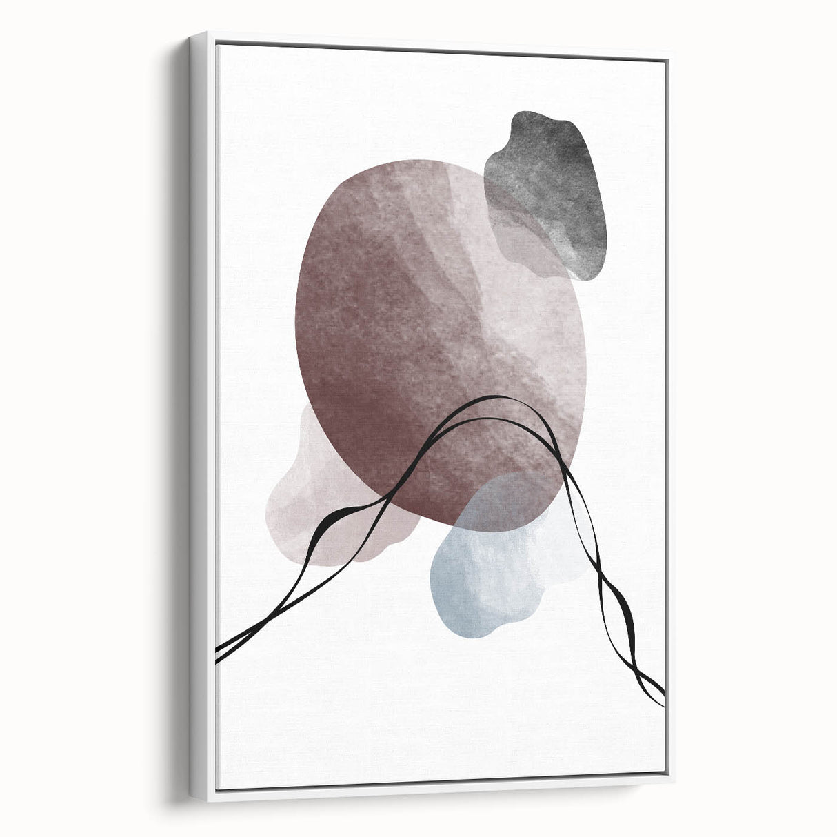 Framed Abstract Art for Sale - Soft Modern Shapes in Earth Tones