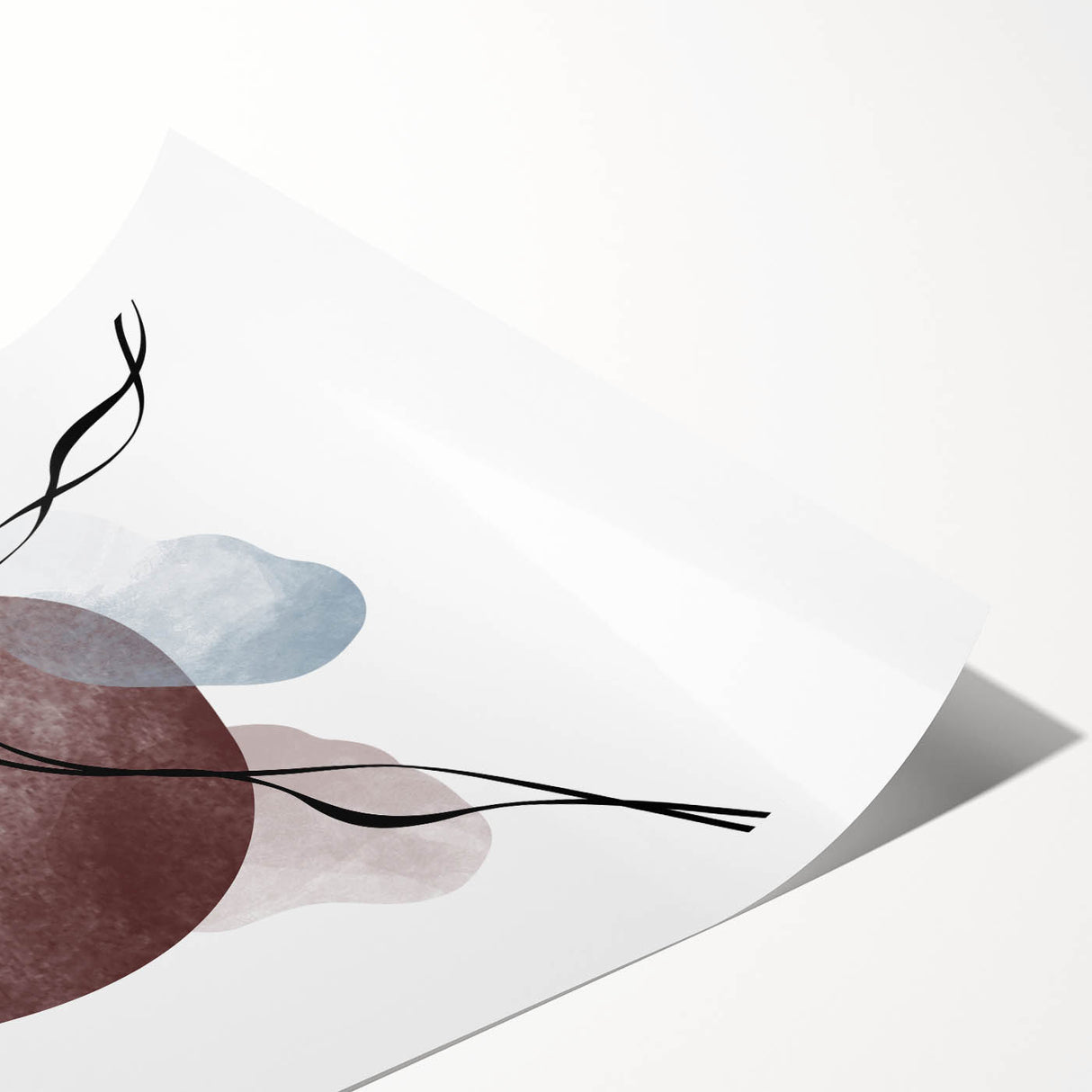 Framed Abstract Art for Sale - Soft Modern Shapes in Earth Tones