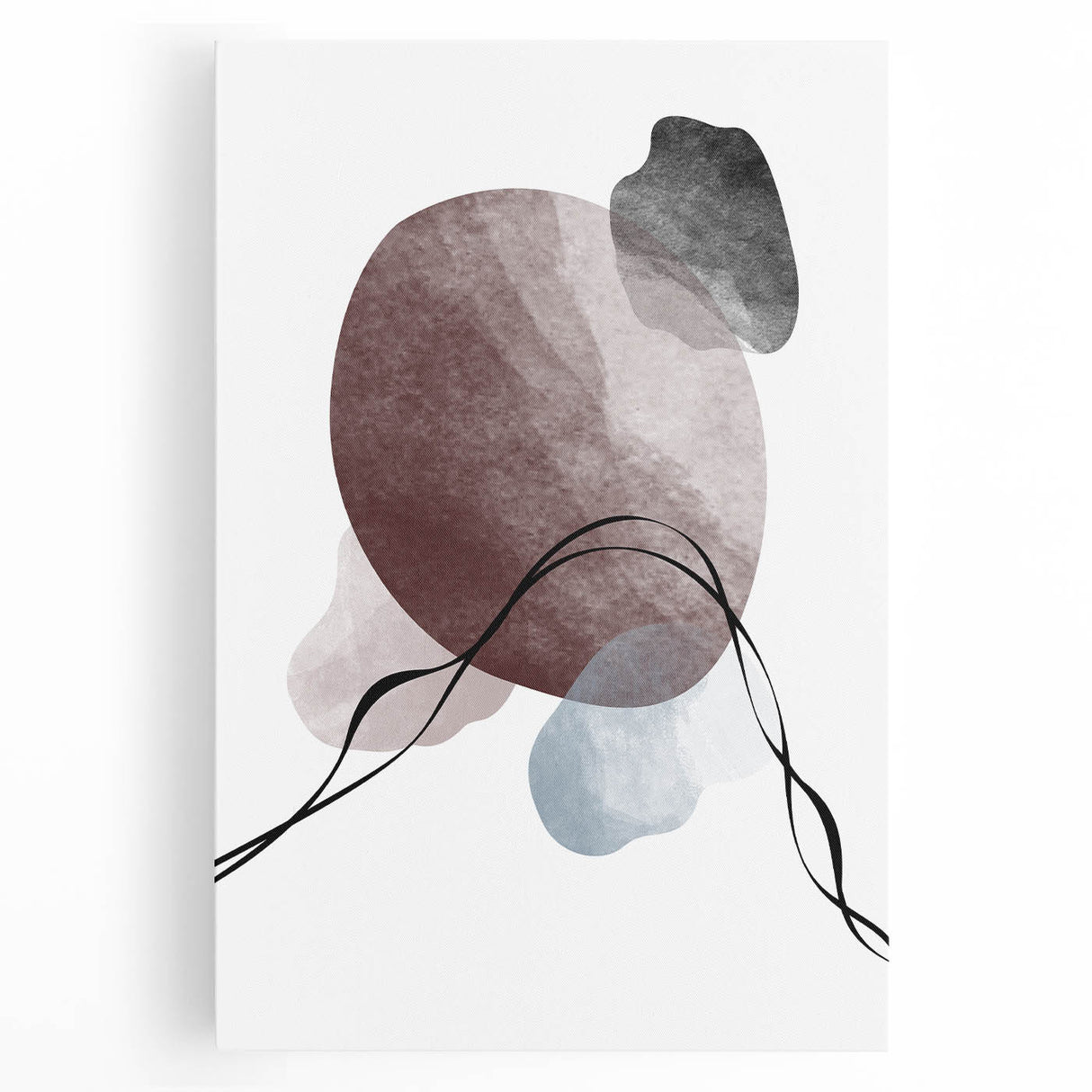 Framed Abstract Art for Sale - Soft Modern Shapes in Earth Tones
