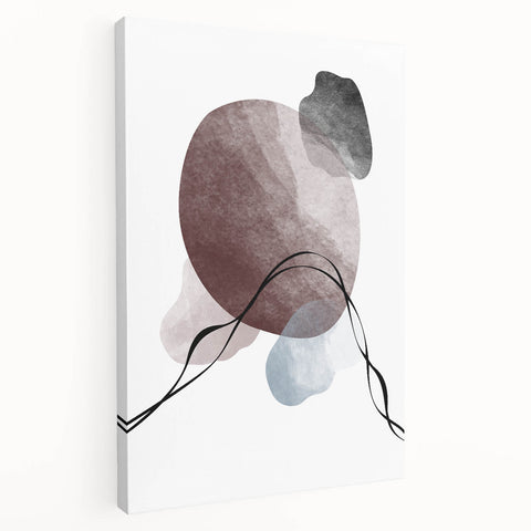 Framed Abstract Art for Sale - Soft Modern Shapes in Earth Tones