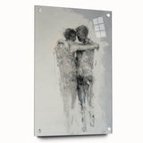 Abstract Figurative Wall Art – Emotional Monochrome Human Form