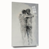 Abstract Figurative Wall Art – Emotional Monochrome Human Form