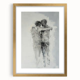 Abstract Figurative Wall Art – Emotional Monochrome Human Form