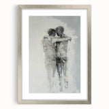 Abstract Figurative Wall Art – Emotional Monochrome Human Form