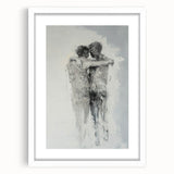 Abstract Figurative Wall Art – Emotional Monochrome Human Form