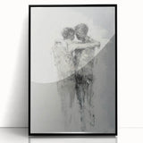 Abstract Figurative Wall Art – Emotional Monochrome Human Form