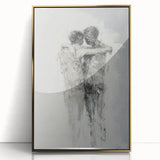 Abstract Figurative Wall Art – Emotional Monochrome Human Form