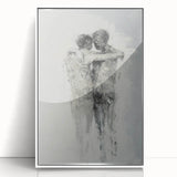 Abstract Figurative Wall Art – Emotional Monochrome Human Form