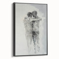 Abstract Figurative Wall Art – Emotional Monochrome Human Form