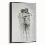 Abstract Figurative Wall Art – Emotional Monochrome Human Form