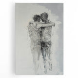 Abstract Figurative Wall Art – Emotional Monochrome Human Form