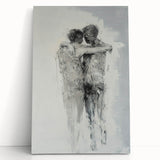 Abstract Figurative Wall Art – Emotional Monochrome Human Form